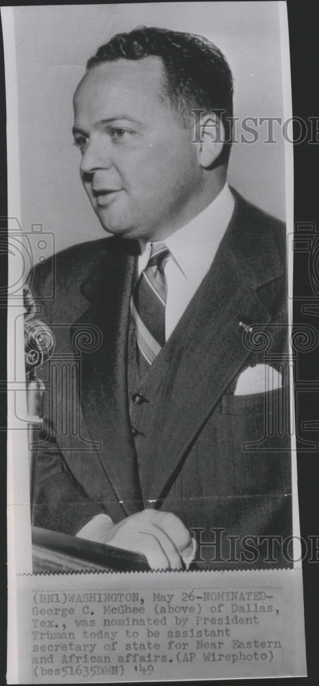 1949 George C.McGee US Foreign Service - Historic Images