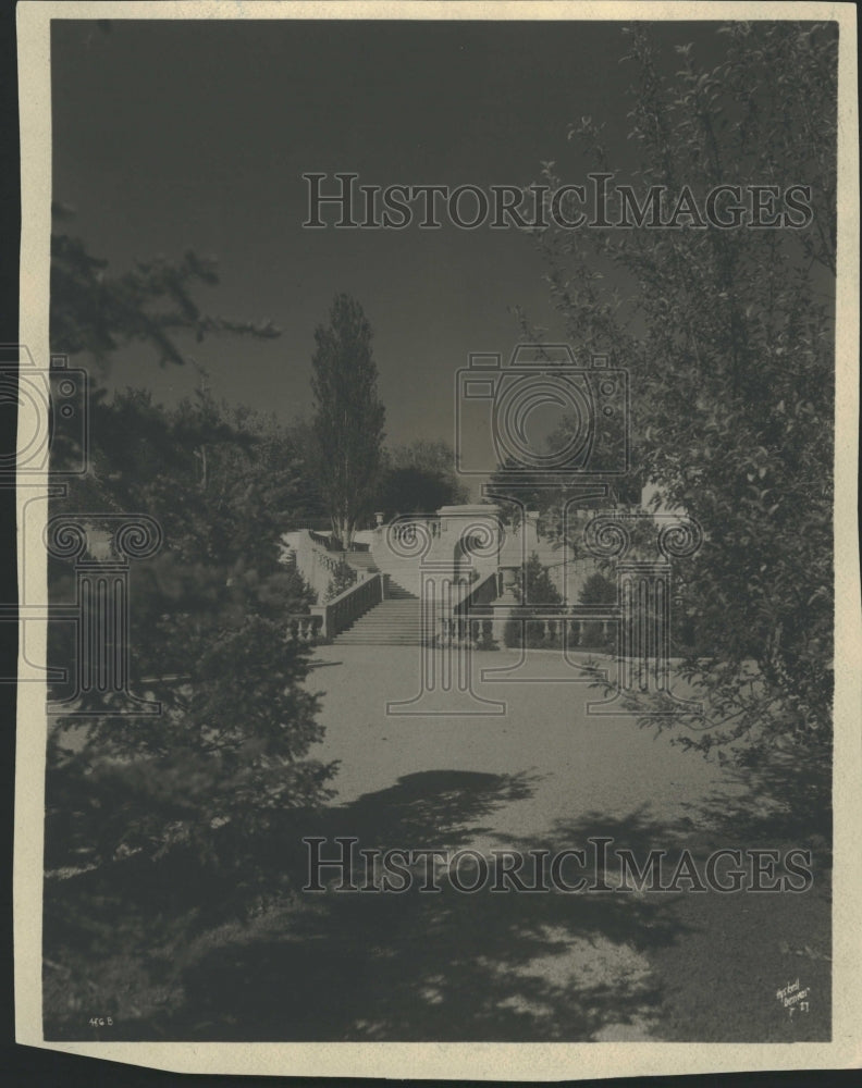 1928 Stairway  at the John Evans home - Historic Images