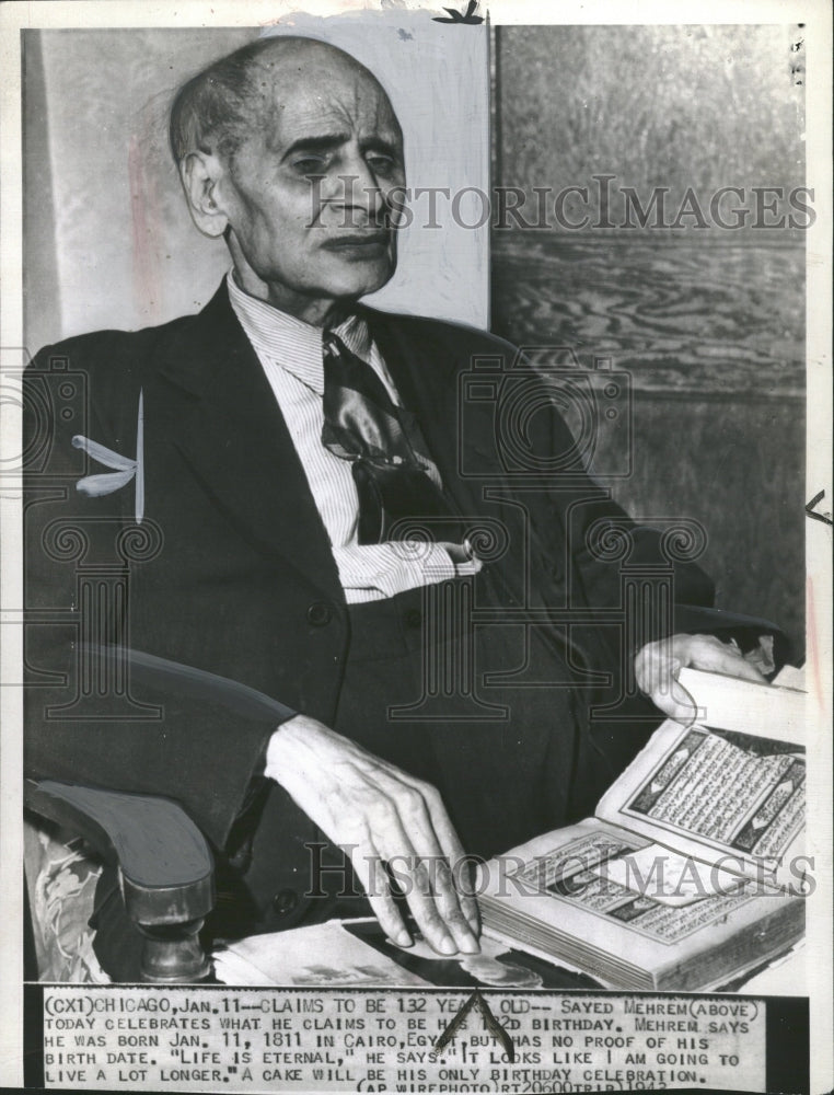 1943 Sayed Mehrem claims to be 132 years - Historic Images