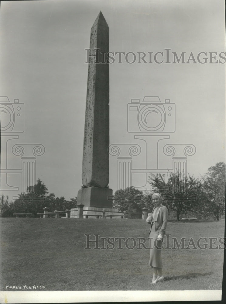 Obelisk object in field - Historic Images