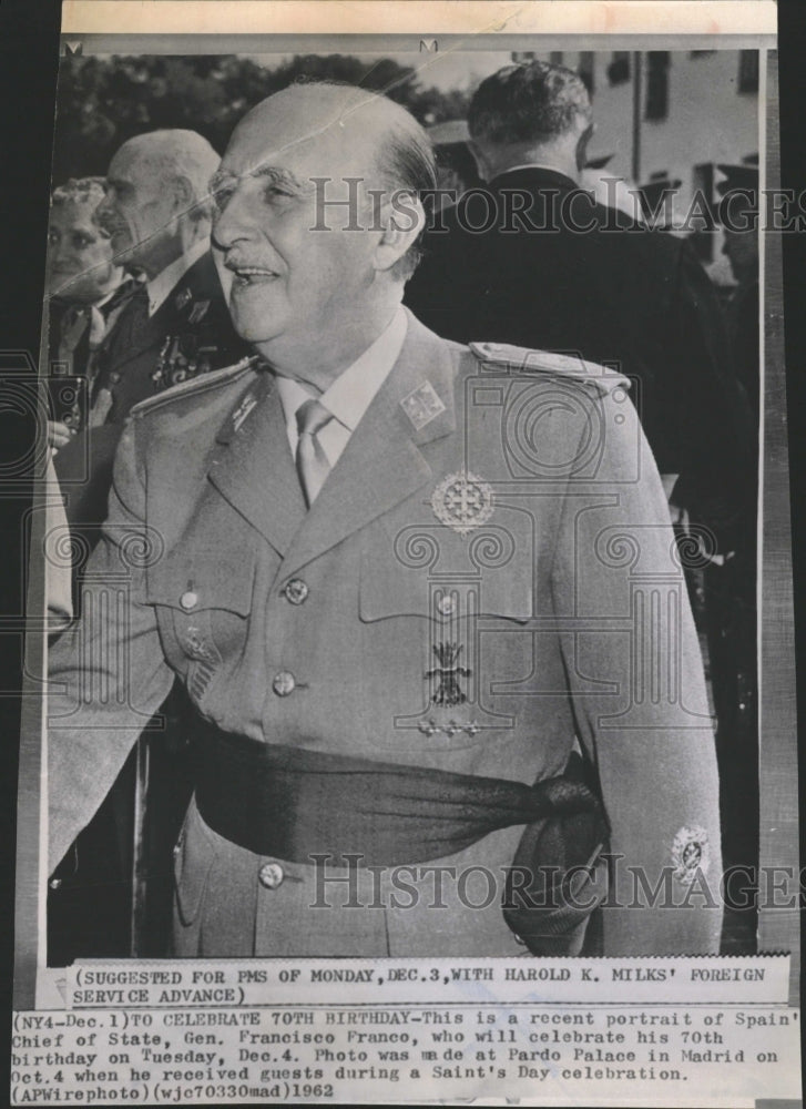 1963 Spain Chief of State Gen. Franciso Fra - Historic Images