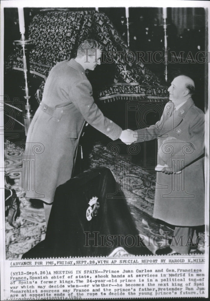 1962 Prince Juan Carlos Gen. Franco - Historic Images