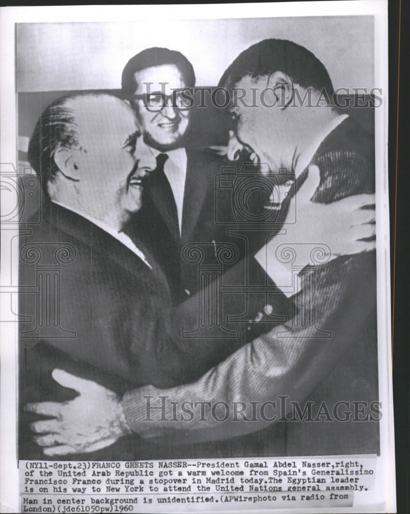 1960 Pres. Gamal Abdel Nasser  Francisco Fr - Historic Images