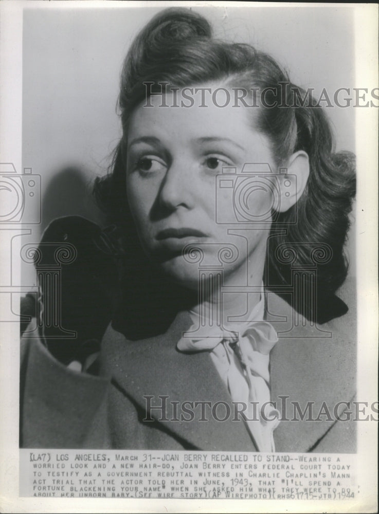 1944 Joan Berry recalled to stand - Historic Images