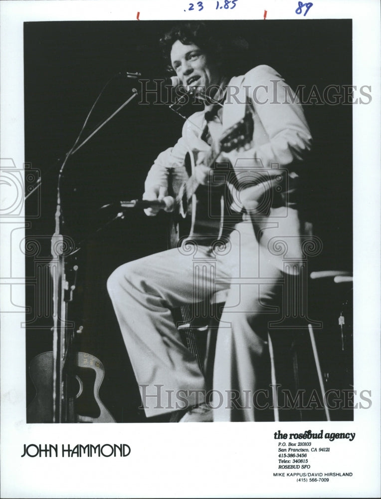 1984 John Hammond Blues Singer Guitarist - Historic Images