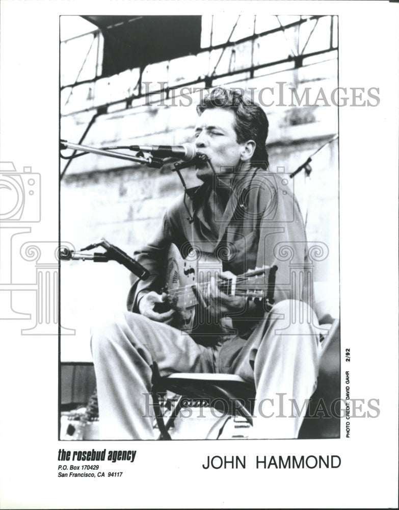 1992 John Hammond Blues Singer Guitarist - Historic Images