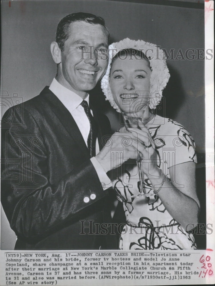 1963 Johnny Carson marries Jo Anne Copeland - Historic Images