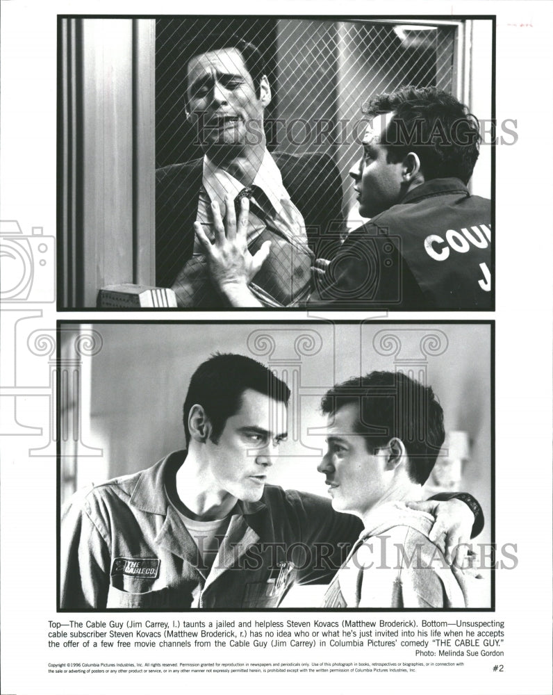 1996 Matthew Broderick Jim Carrey Cable Guy - Historic Images