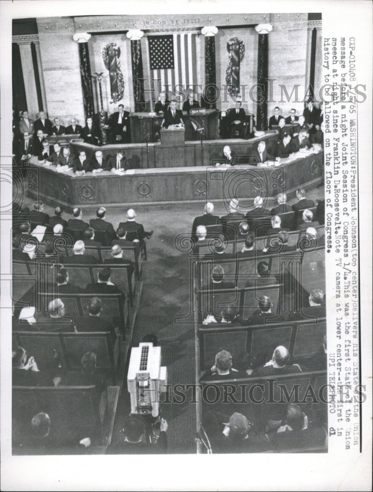 1965 President Johnson State Of The Union - Historic Images