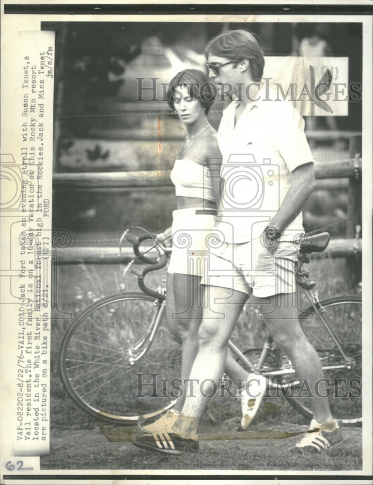 1976 Jack Ford Susan Tenet Gerald Son Bike - Historic Images