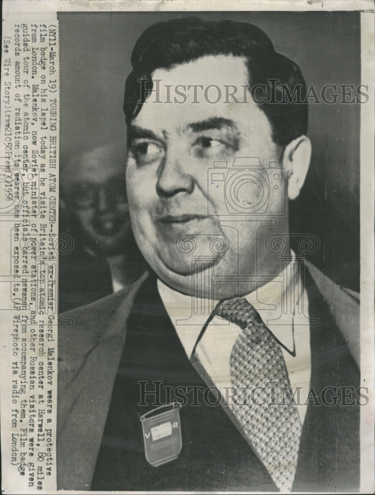 1956 Soviet Georgi Malenkov Film Badge - Historic Images