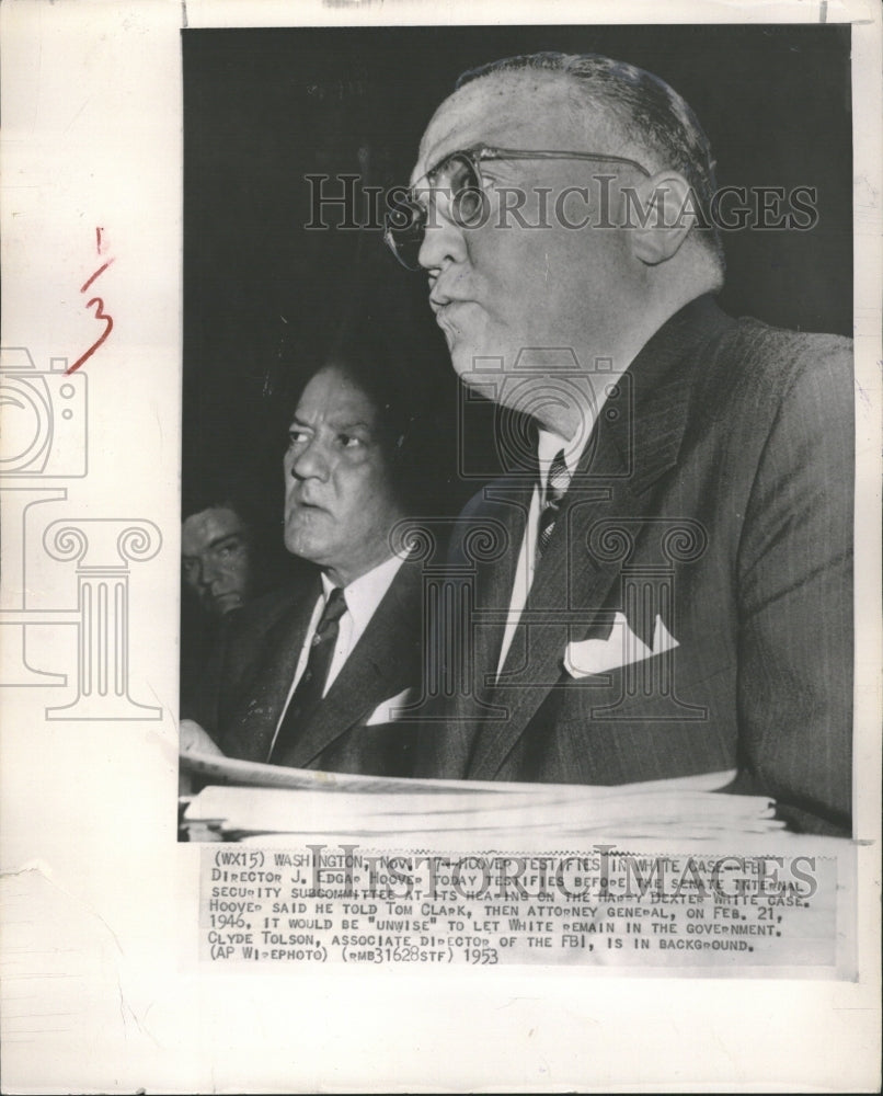 1954 Hoover Director Senate Spy Case Harry - Historic Images