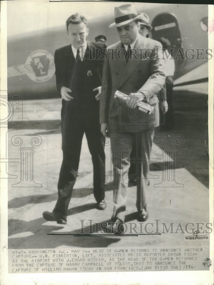 1936 Head Men Capture W.N Pinkerton Press - Historic Images