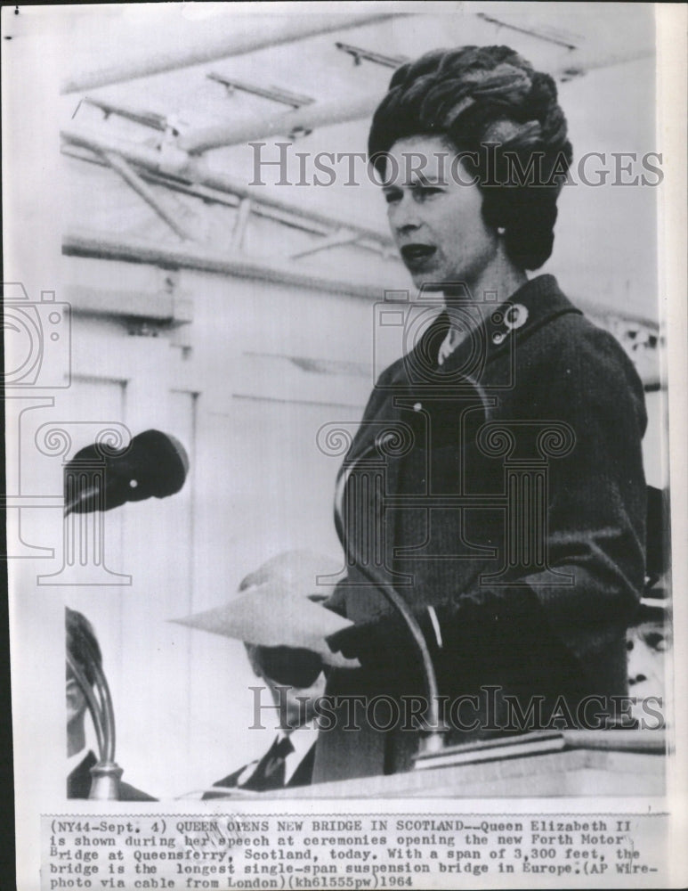 1964 Queen Elizabeth II Queensferry Bridge - Historic Images