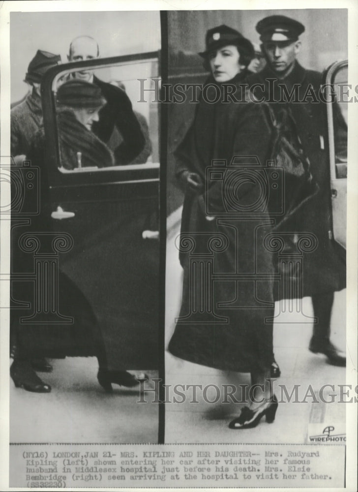 1936 Mrs Kipling and her daughter - Historic Images