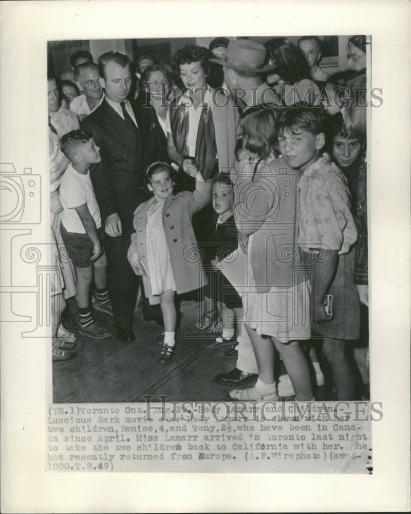 1949 Heddy Lamarr & Kids Denise Tony - Historic Images