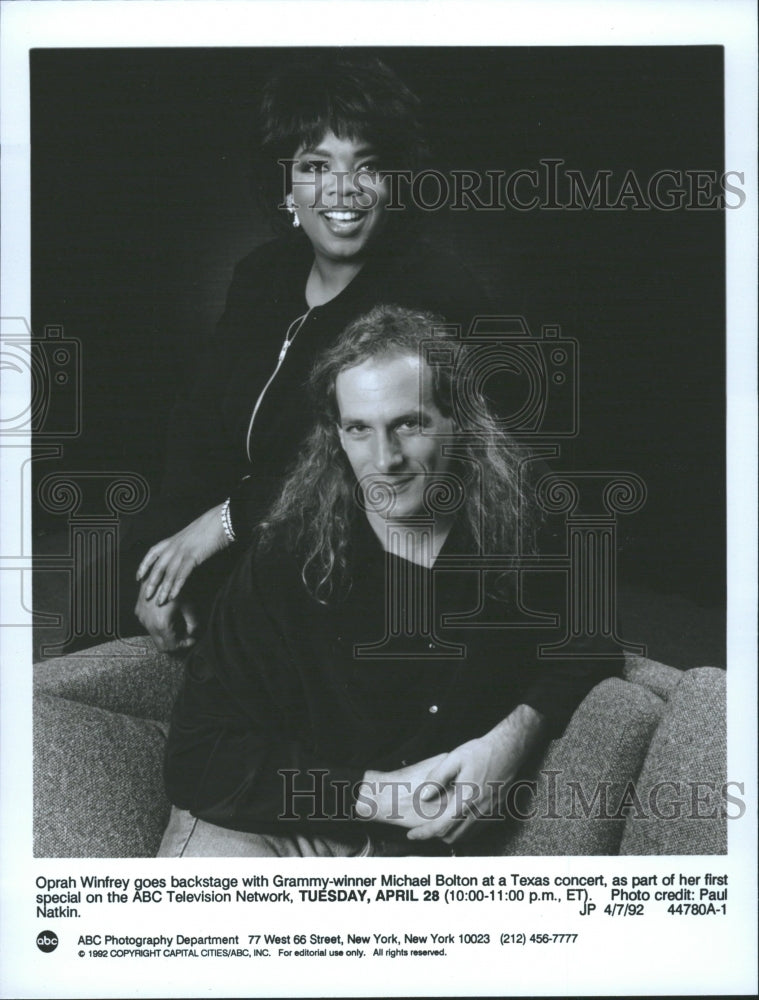 1992 Oprah Winfrey and Michael Bolton - Historic Images