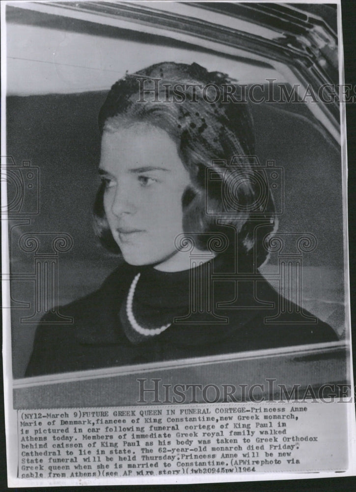 1964 Queen Anne Marie of Denmark - Historic Images