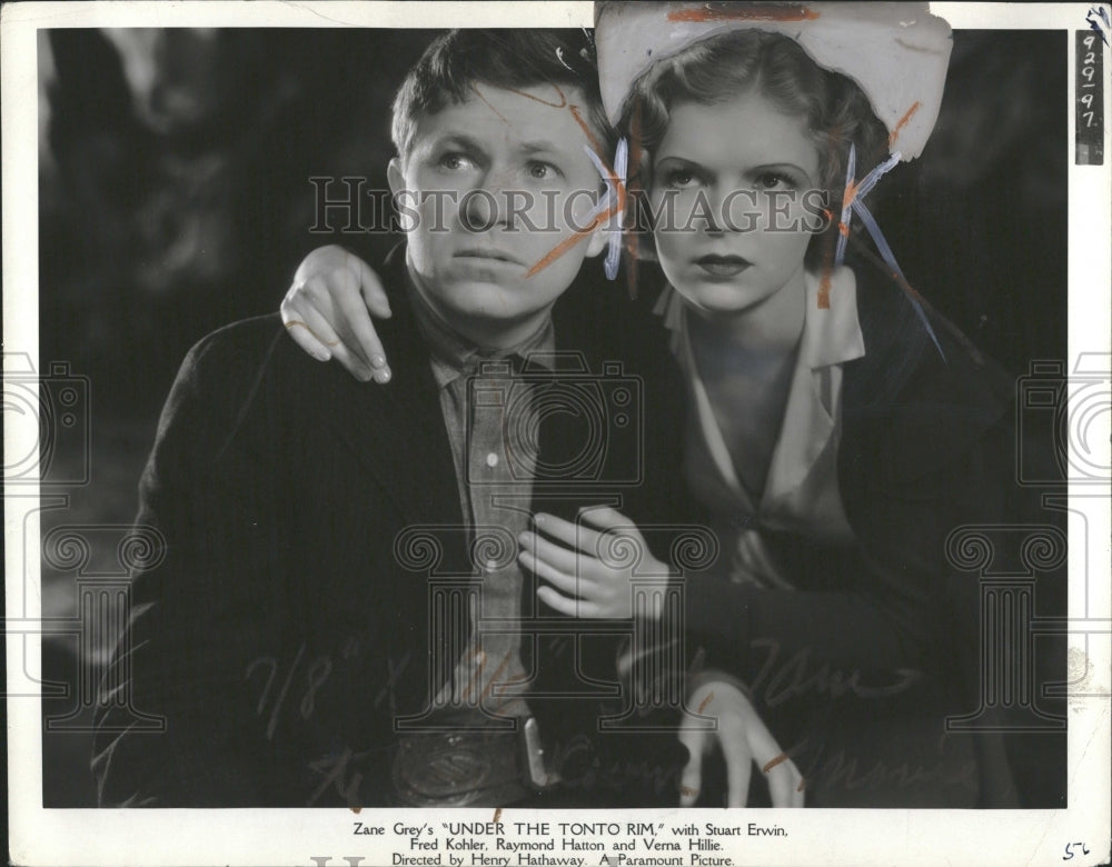 1933 Verna Hillie Actress Under Tonto Rim - Historic Images