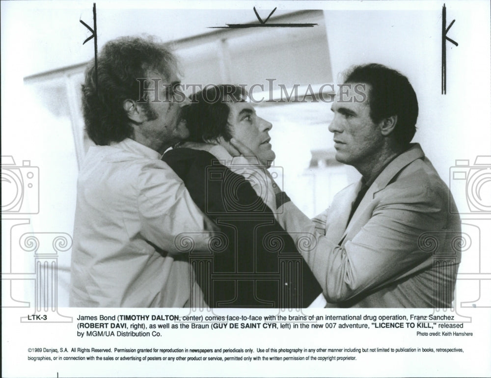 1989 Timothy Dalton James Bond Robert Davi - Historic Images