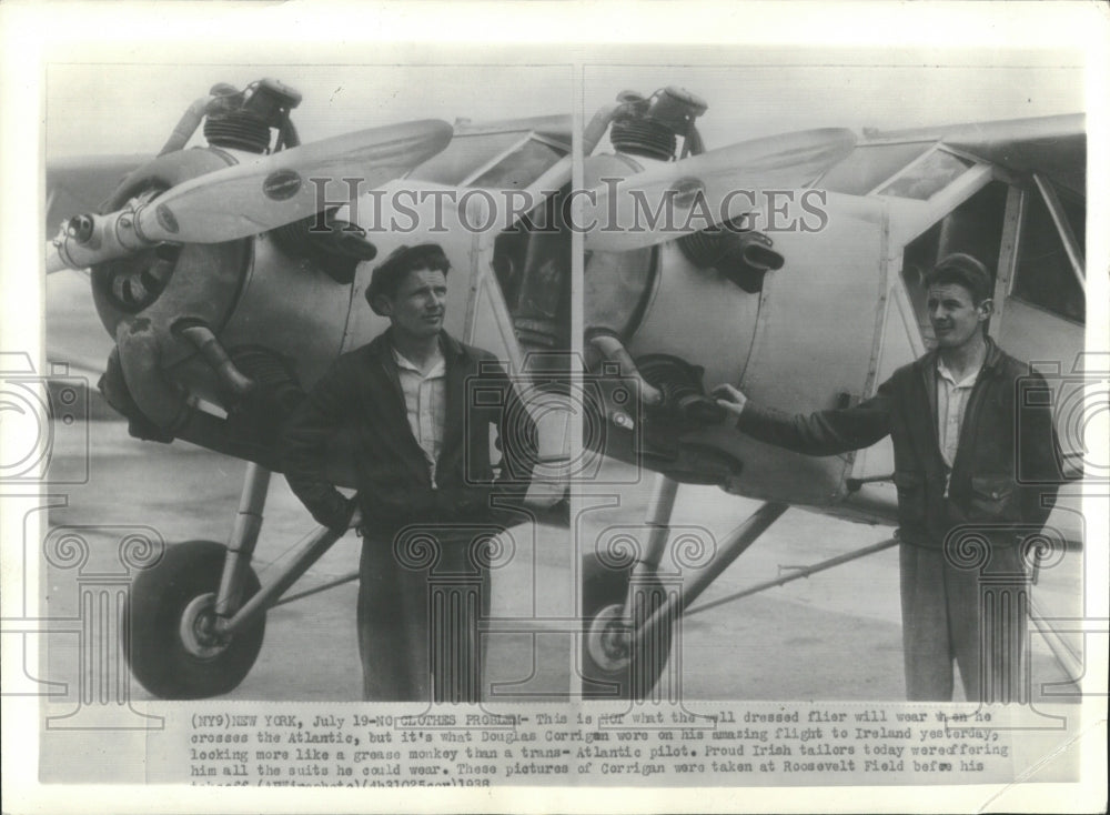 1938 Douglas Corrigan Pilot Trans-Atlantic - Historic Images