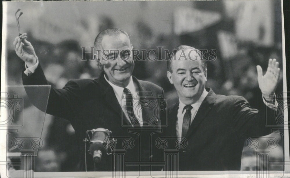 1964 Lyndon Johnson President Hubert Face - Historic Images