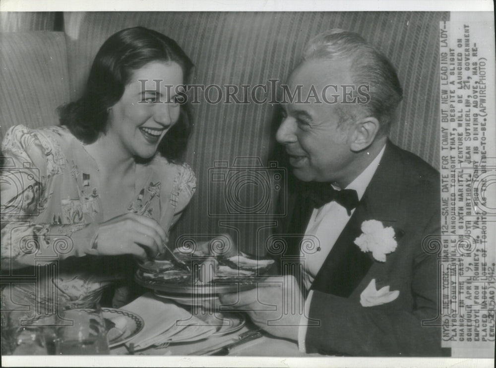 1942 Tommy Manville to marry Jean Sutherlai - Historic Images