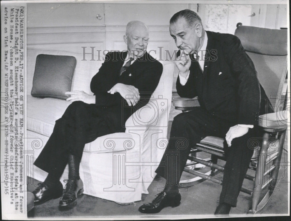 1965 President Johnson Eisenhower former - Historic Images