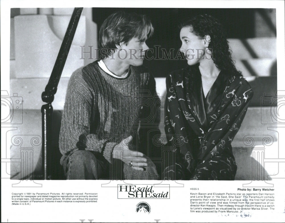 1991 Kevin Bacon and Elizabeth Perkins - Historic Images