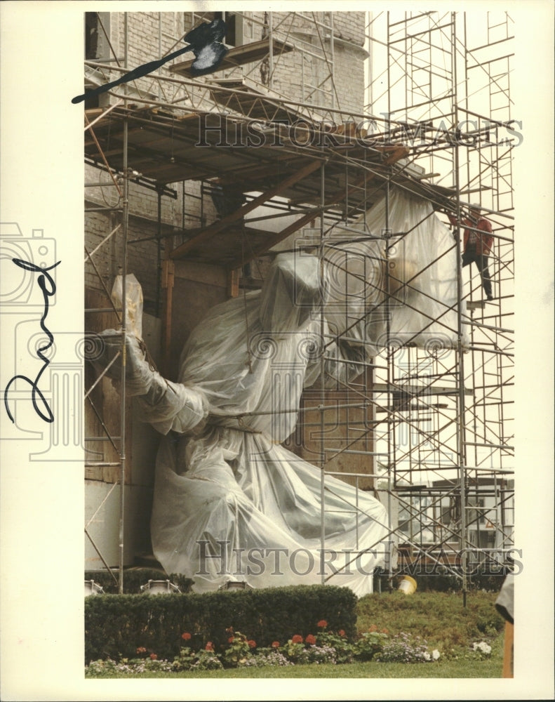 1984 sculpture Detroit building City County - Historic Images