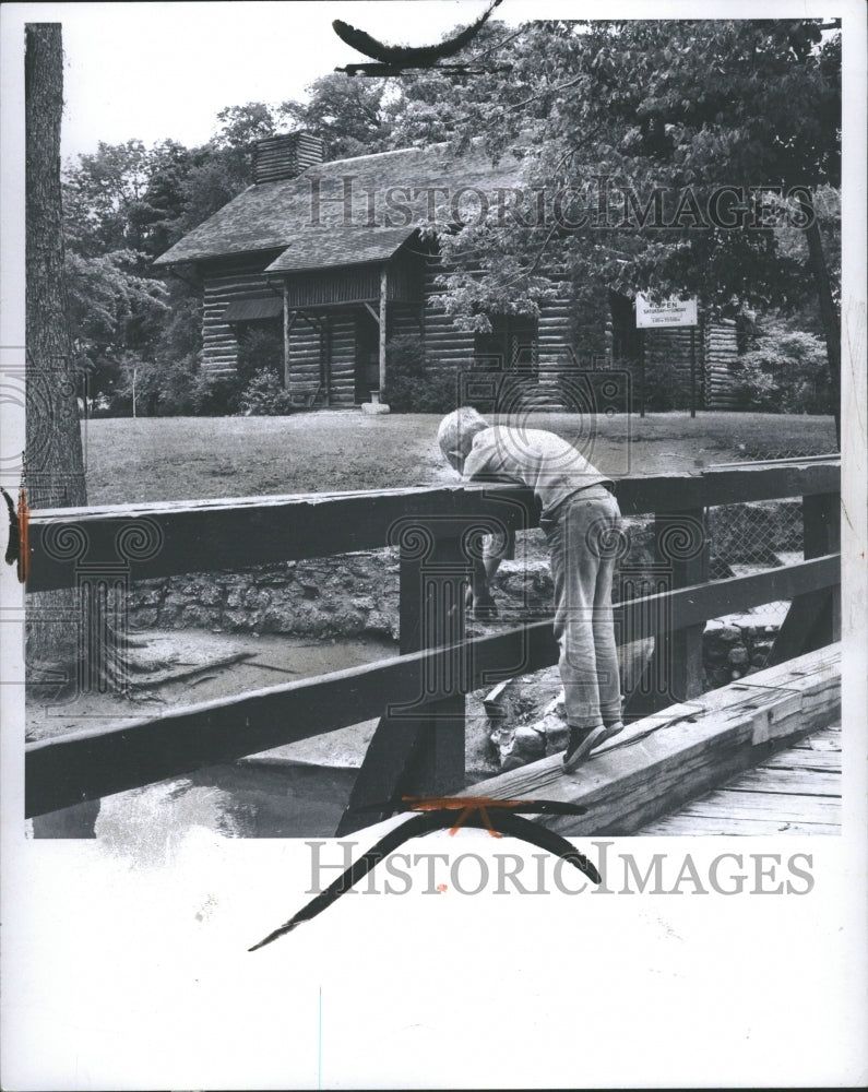 1966 Palmer Park Log Cabin Pond Detroit - Historic Images