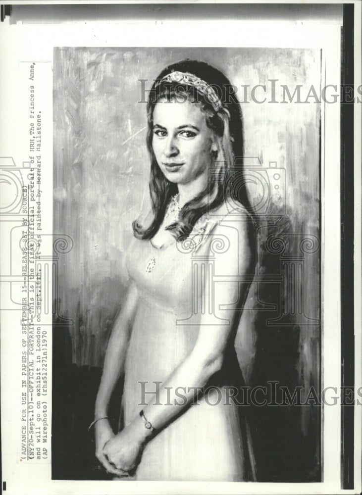 1970 Princess Anne Portrait Dress Hailstone - Historic Images