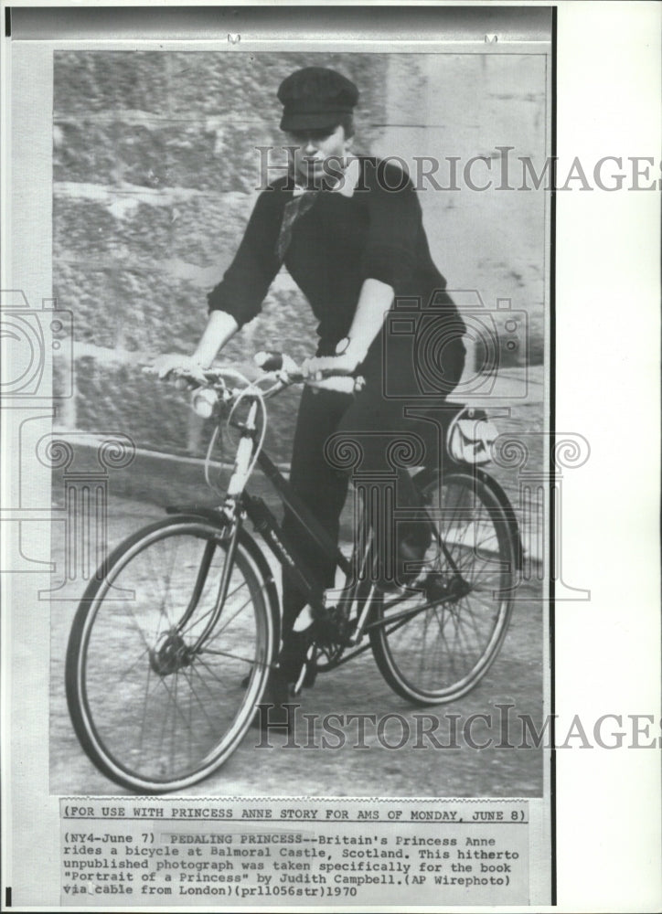 1970 Princess Anne Ride Bicycle Balmoral - Historic Images