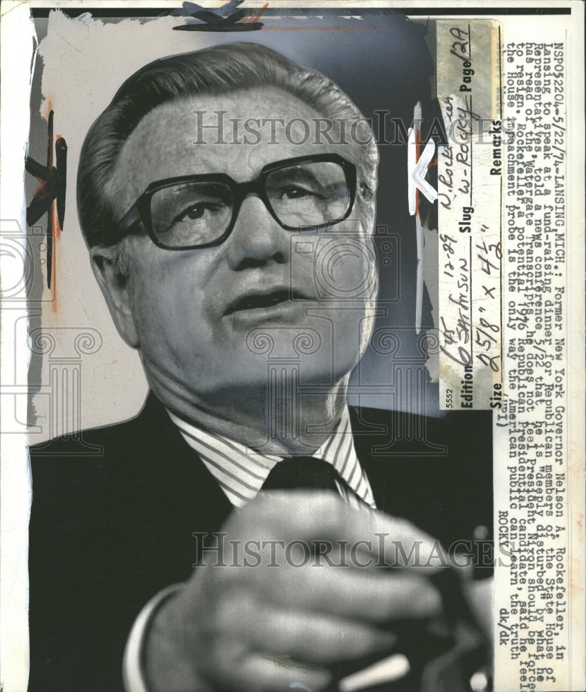 1974 New York Governor Nelson.A.Rockefeller - Historic Images