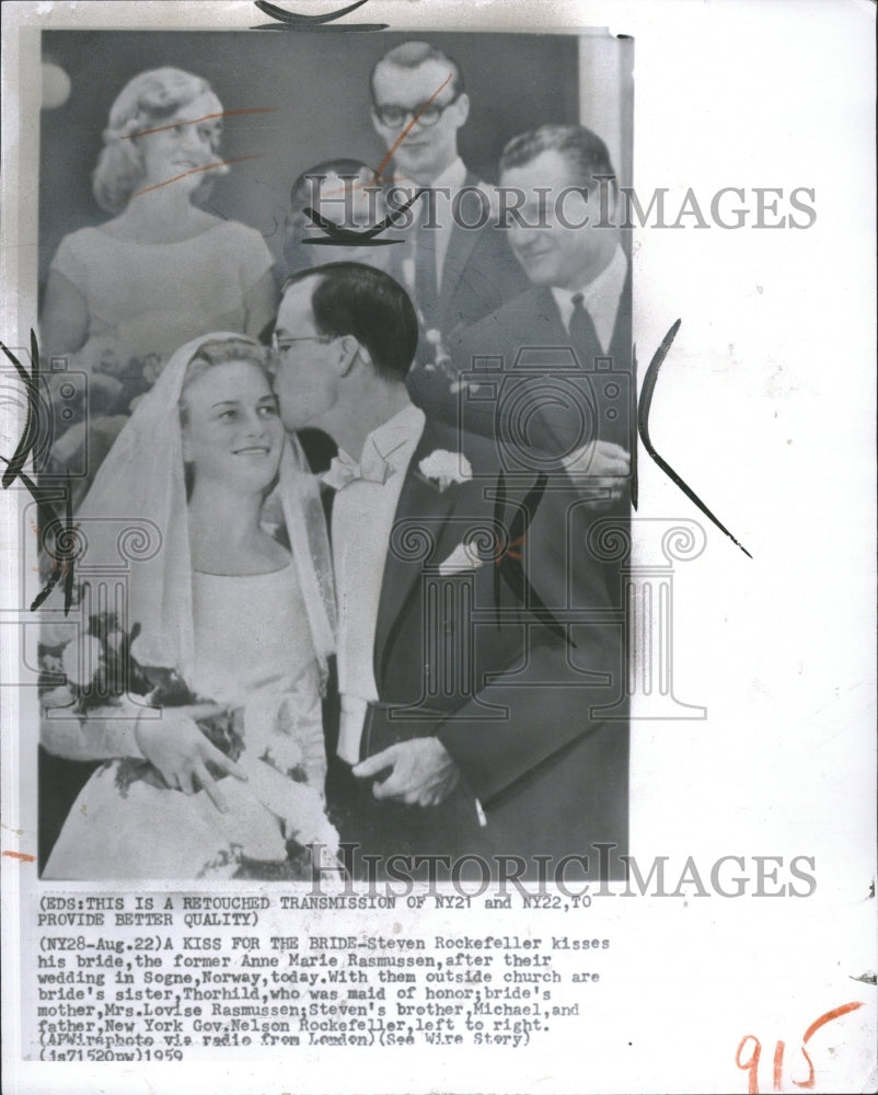 1959 Steven Rockefeller Anne Marie Wedding - Historic Images