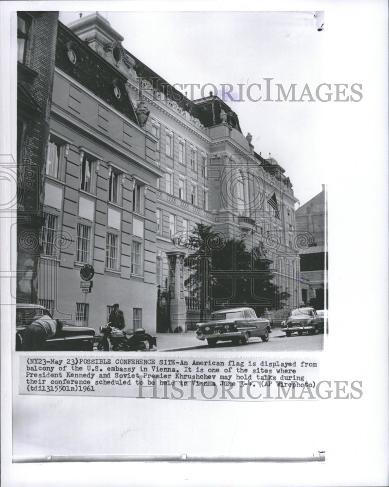 1961 U.S. Embassy Vienna American Flag - Historic Images