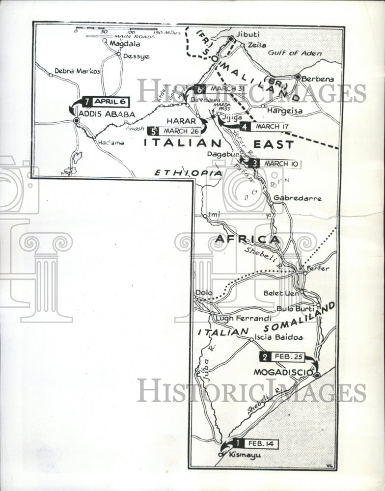 1941 Africa Maps - Historic Images