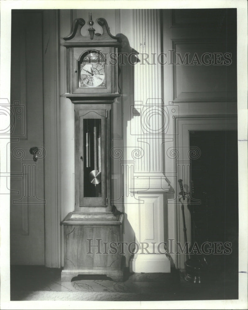 1970 Clock Time Grandfather American Decor - Historic Images