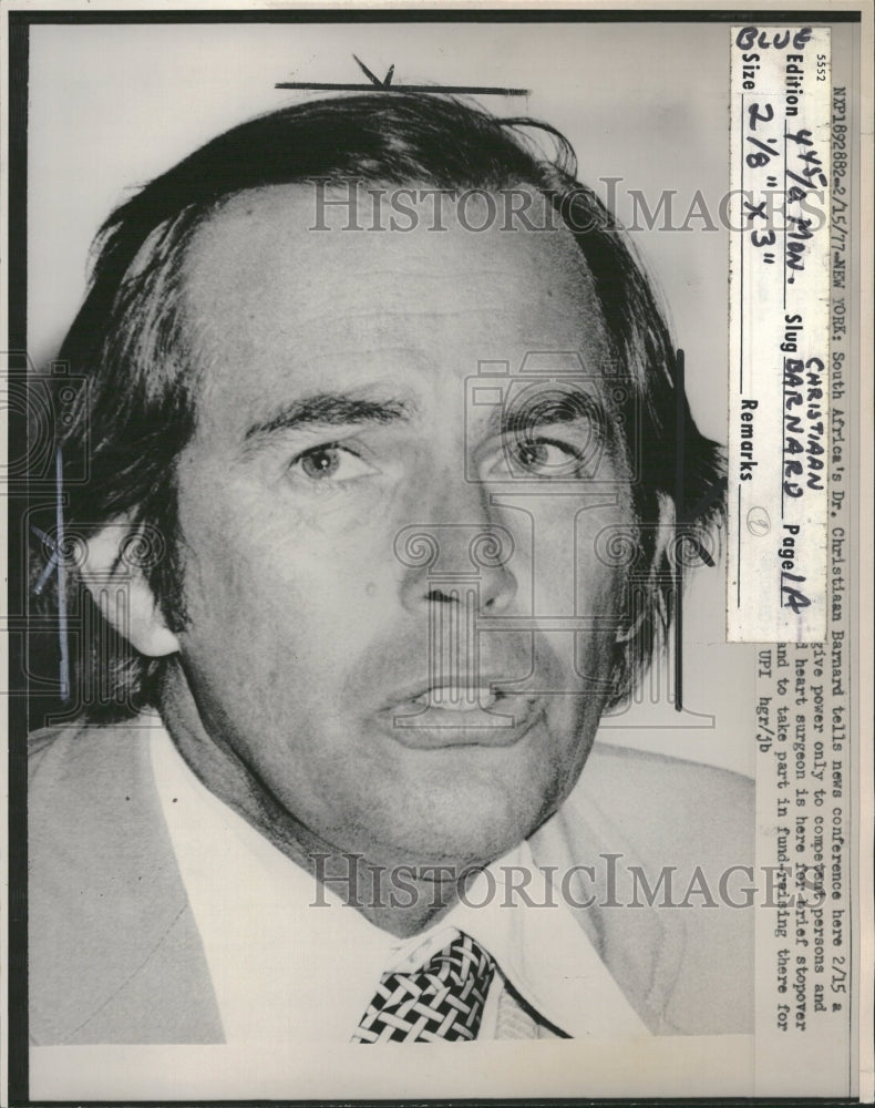 1977 Christiaan Neethling Barnard - Historic Images
