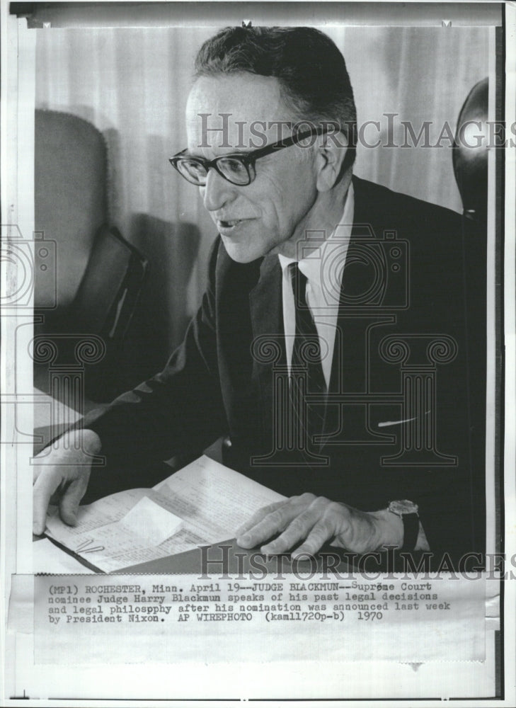 1970 Harry Blackmun Justice Supreme Court - Historic Images