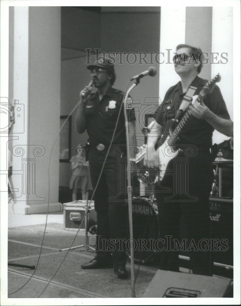 1989 Detroit Police&#39;s Blue Pig band. - Historic Images