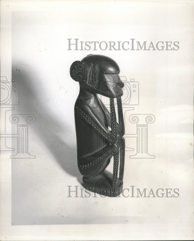 1952 Wooden statuete modern piece - Historic Images