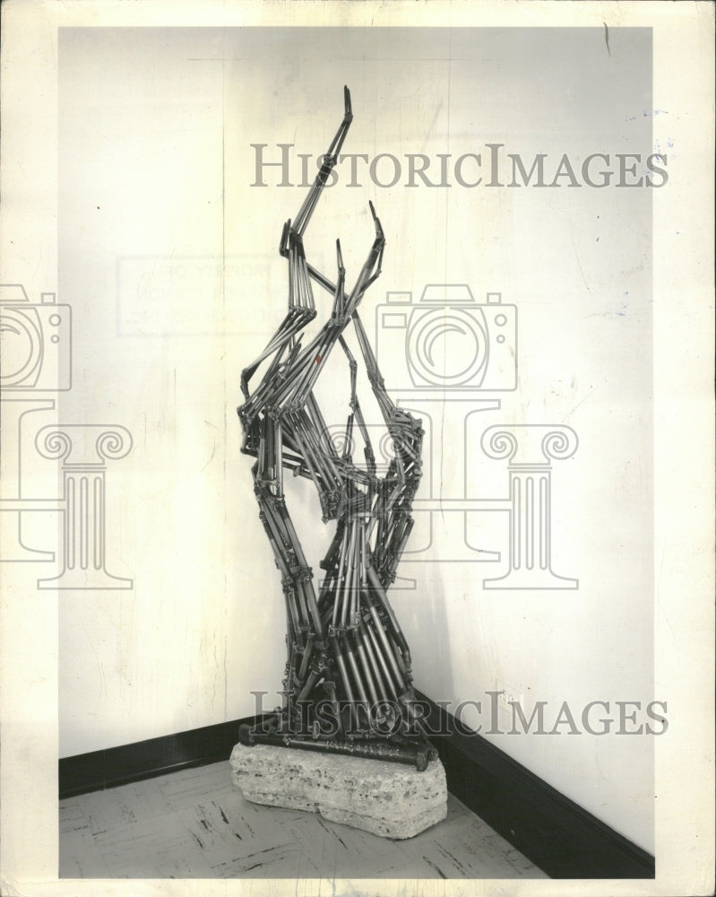 1961 Nuts, Bolts Sculpture &quot;Burning Bush&quot; - Historic Images