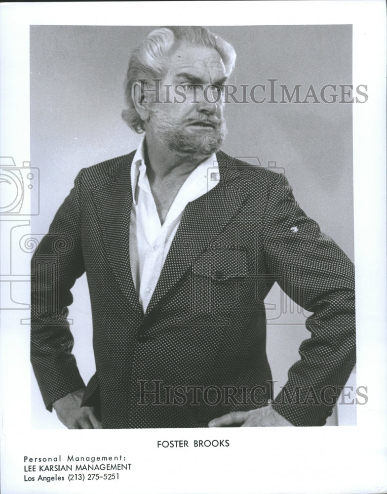 1975 Comedian Foster Brooks Serious Pose - Historic Images