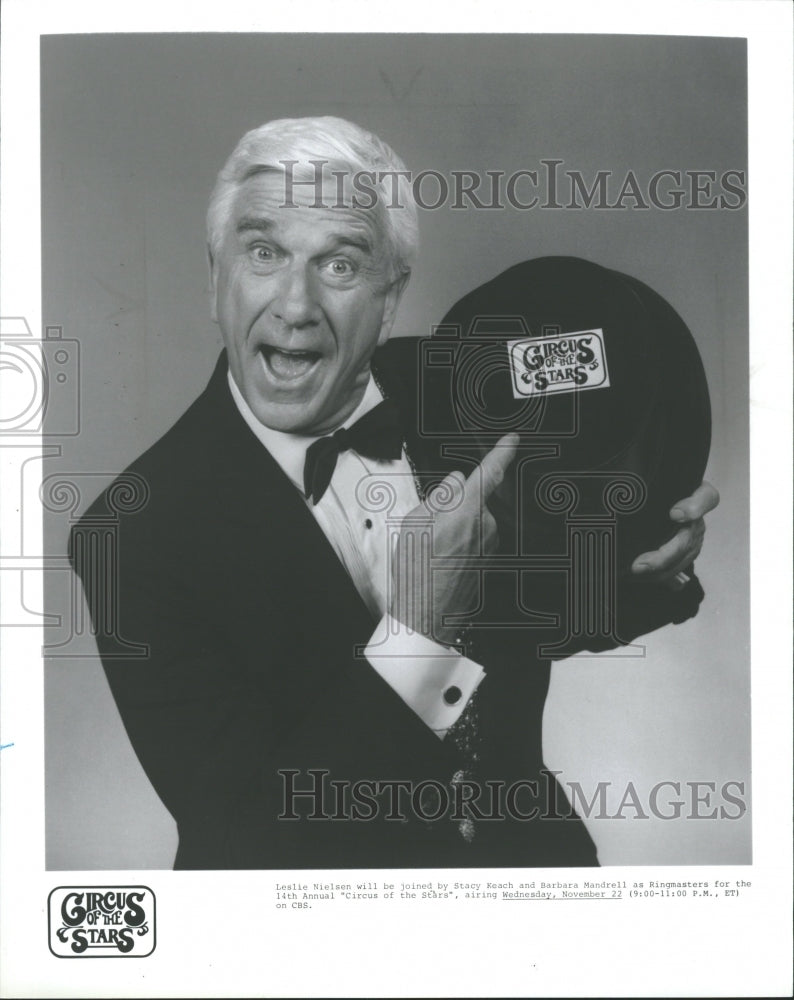 1989 Leslie Nielson Actor Circus Stars - Historic Images