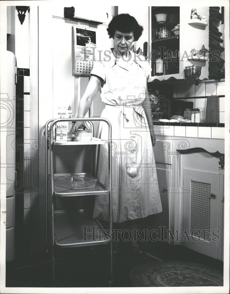 1952 Woman Using Supplies Cart Heart Issues - Historic Images