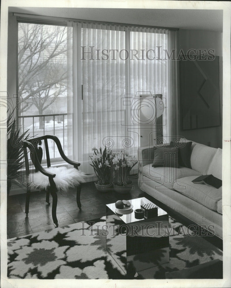 1970 Sliding Door Window Treatments Decor - Historic Images