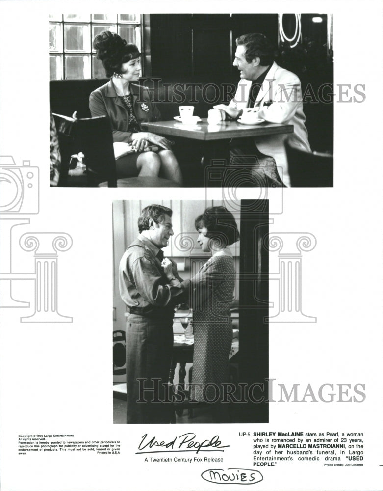 1992 Shirley MacLaine Marcello Mastroianni - Historic Images