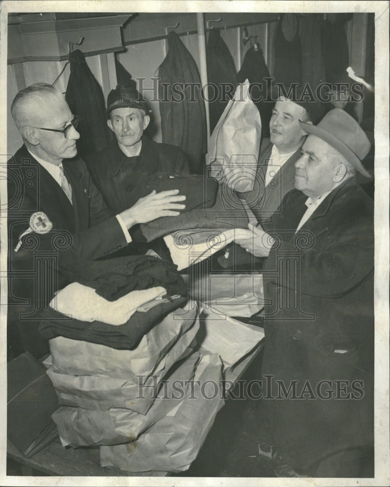 1955 Red Cross Helping Fire Victims Clothes - Historic Images