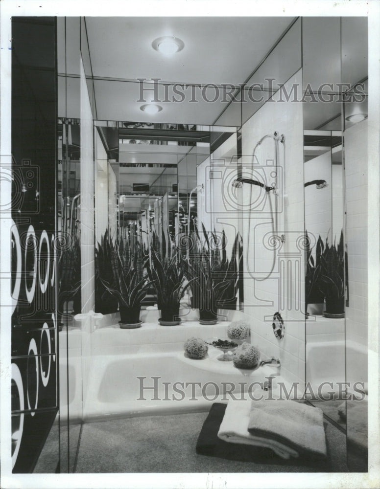 1984 Mirrored Bathroom Spacious Illusion - Historic Images